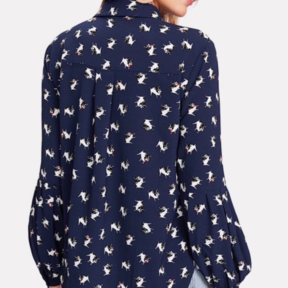 Brave Soul London 'Frenchie' Bulldog Blouse